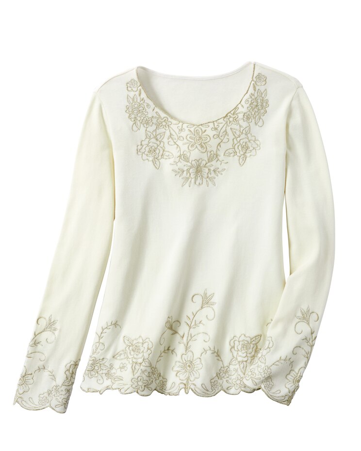 Tonal Embroidered Top image number 1