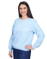 Alfred Dunner® Spliced Quilted Pull On Crew Neck thumbnail number 3