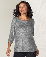 Alex Evenings Stunning Sequin Tunic Top thumbnail number 1