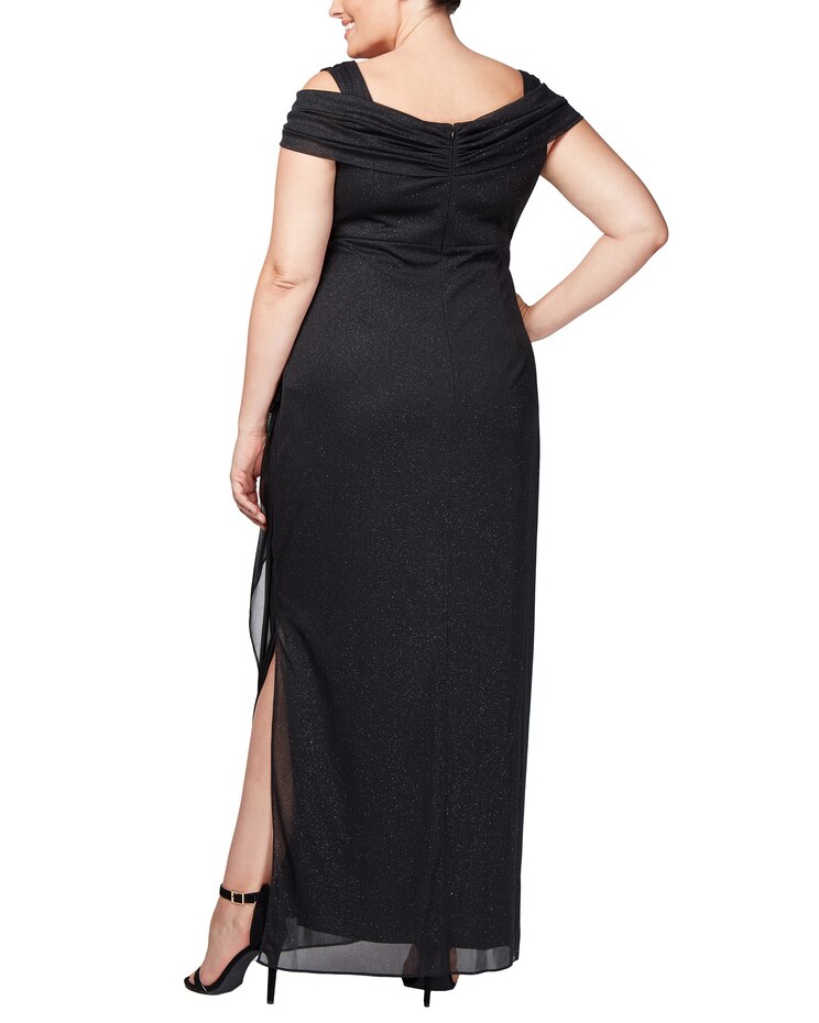 Cold Shoulder Glitter Mesh Dress  image number 5