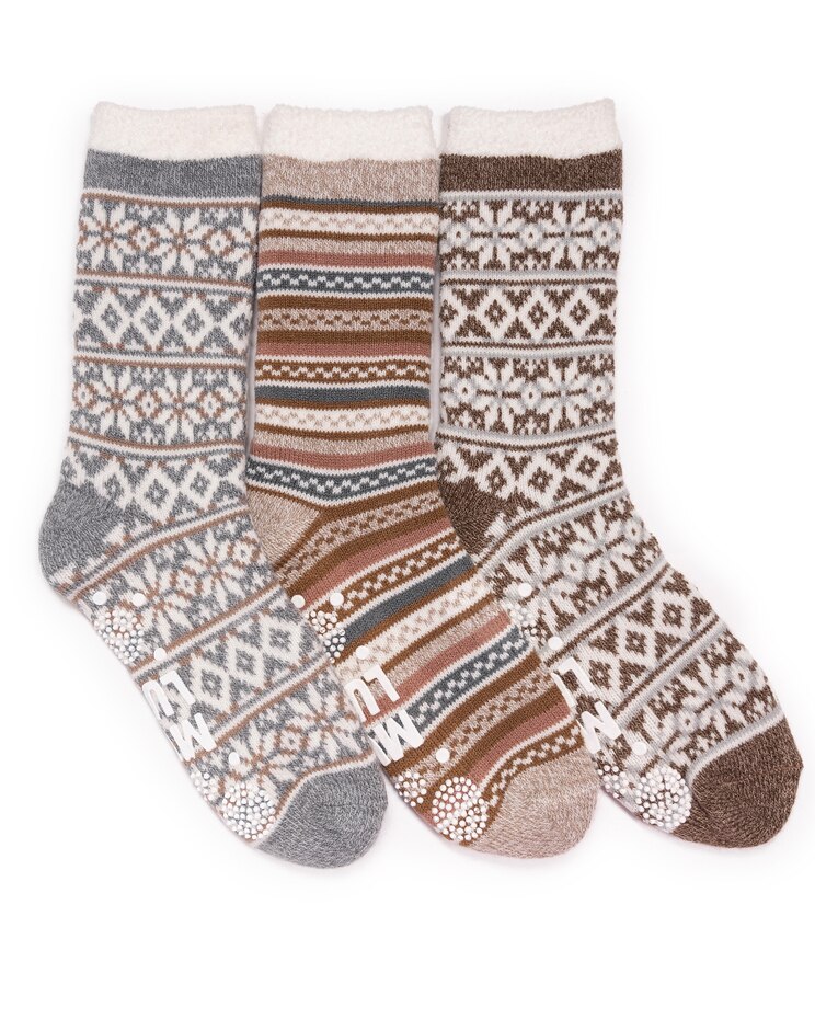 MUK LUKS® Women's 3Pk Tall Cozy Lined Lounge Socks Socks image number 1