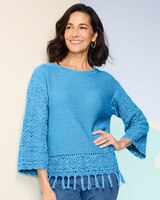 Pointelle Fringe Sweater thumbnail number 1