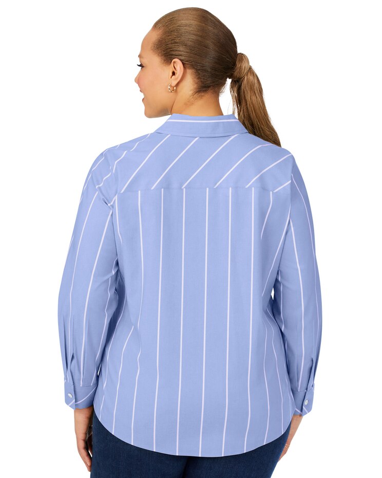 Foxcroft Ava Stretch Non-Iron Simply Stripe Shirt image number 5