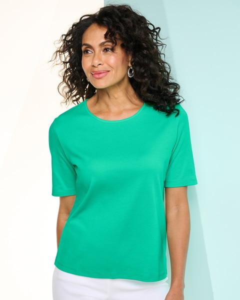 Essential Jewel Neck Short Sleeve Tee