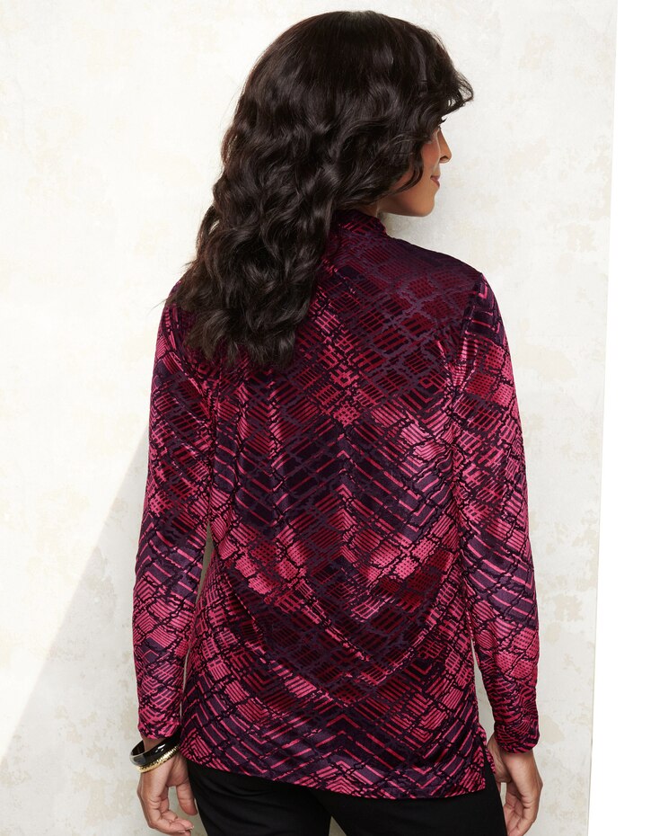 Diamond Velvet Burnout Top image number 2