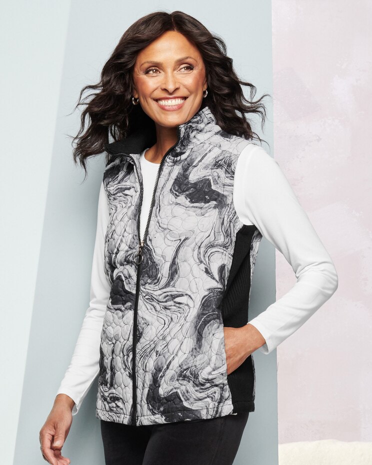 Alfred Dunner Marbelized Quilt Vest image number 1