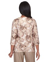 Alfred Dunner® Mulberry Street Shimmery Python Print Top thumbnail number 2