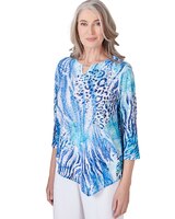Alfred Dunner® Paradise Island Animal Print  Eyelet Top thumbnail number 3