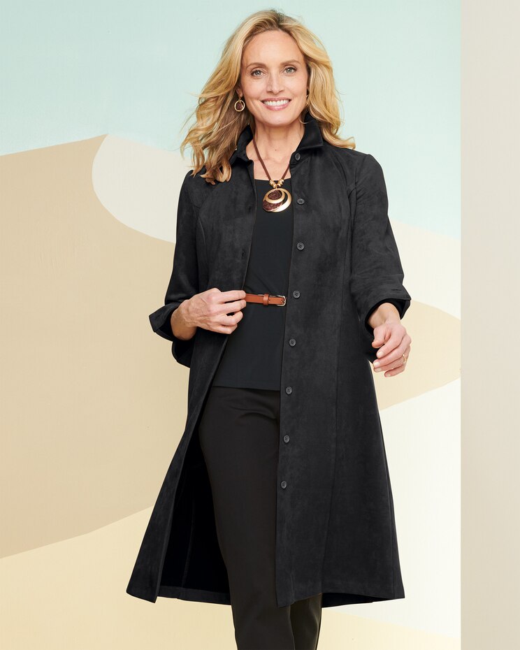 Microsuede Shirt Dress image number 1
