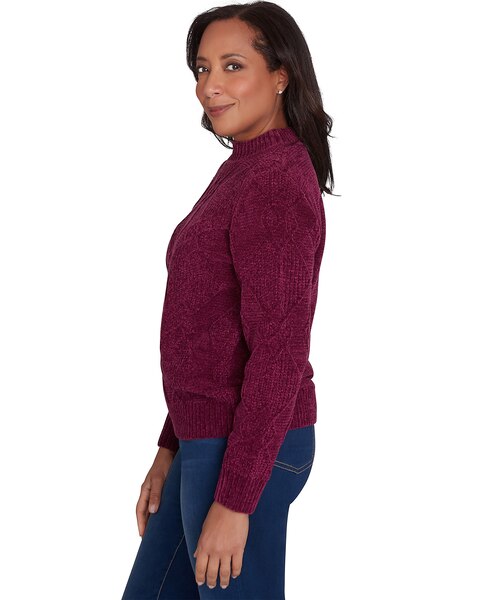 Alfred Dunner® Classics Chenille Diamond Turtleneck Sweater