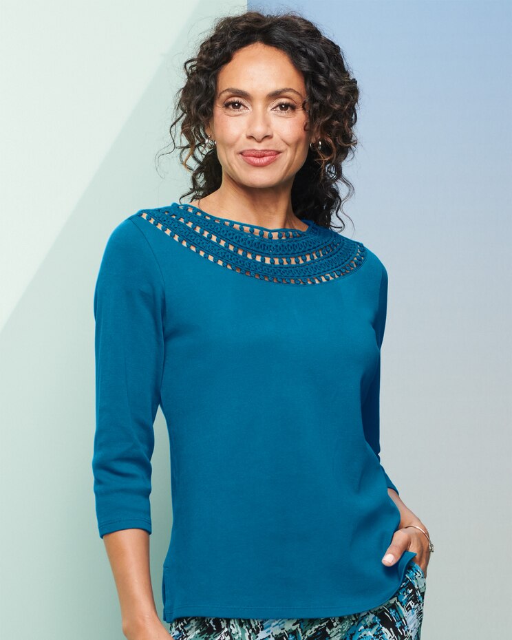 Crochet Trim Tee image number 1