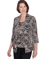 Alfred Dunner® Classics Metallic Paisley Two in One Top thumbnail number 3