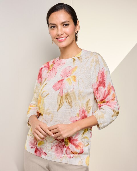Shimmer Floral Sweater by Alfred Dunner