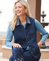 Border Blues Stretch Denim Vest thumbnail number 2
