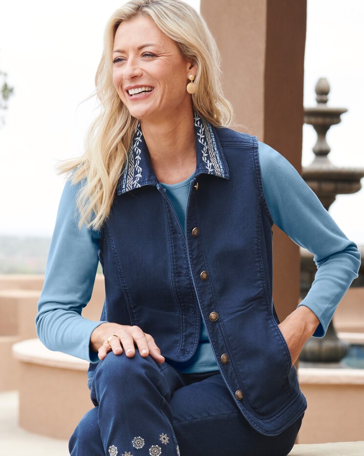 Border Blues Stretch Denim Vest image number 2
