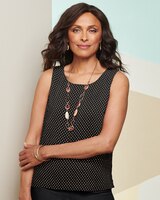 Chiffon Dot Print Tank Top thumbnail number 1