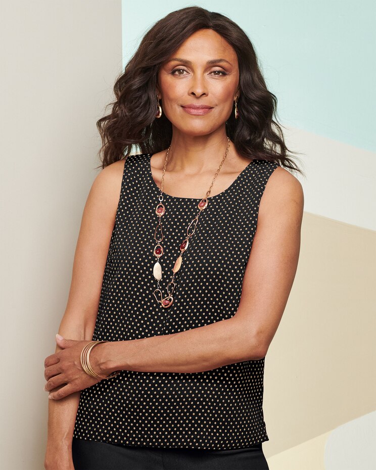 Chiffon Dot Print Tank Top image number 1