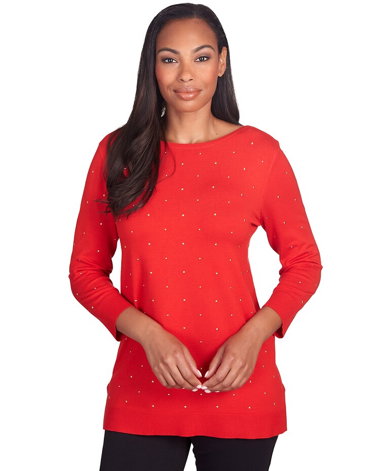 Ruby Rd® Stud Embellished Tunic Sweater image number 1