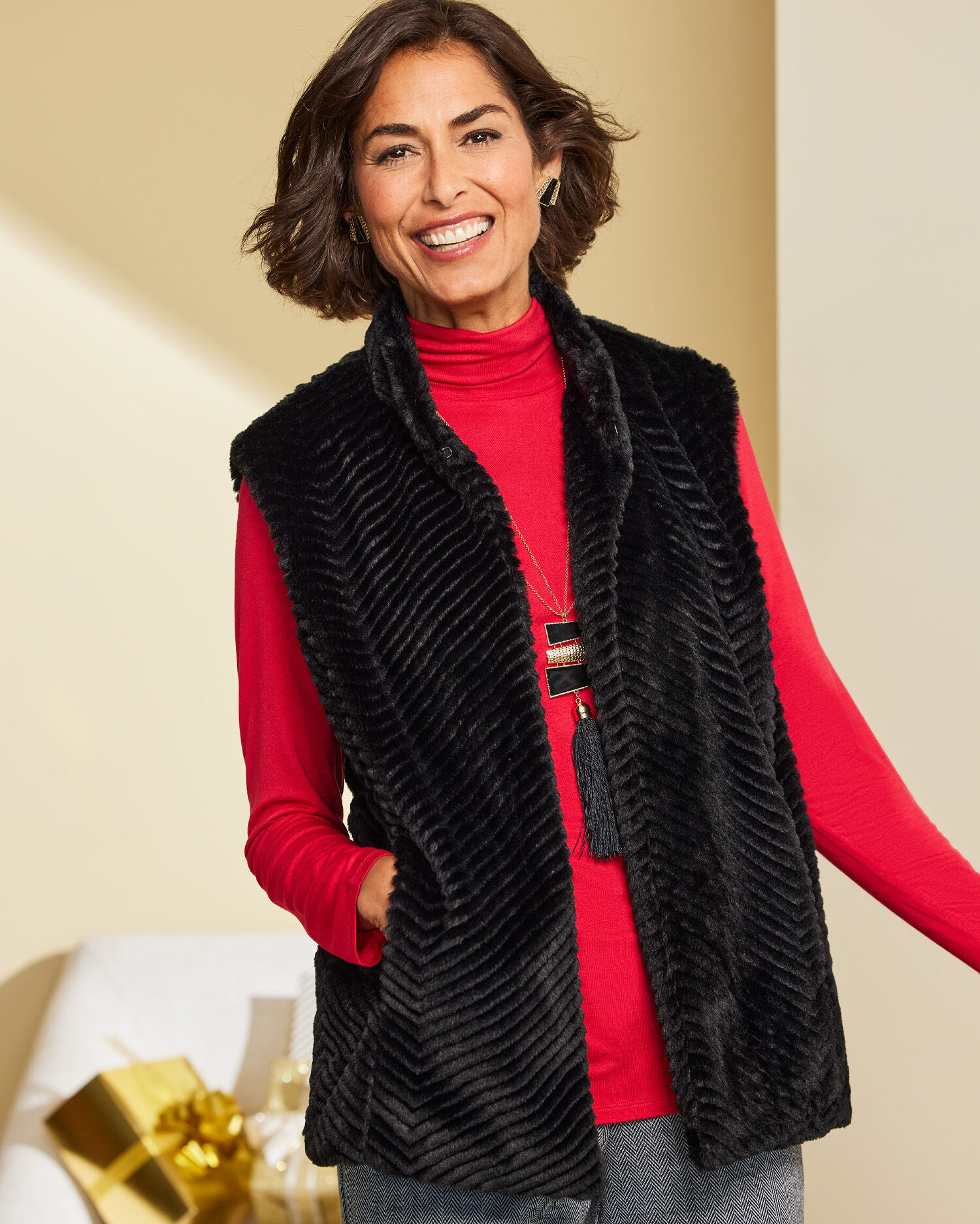 Alfred dunner 2024 faux fur jacket