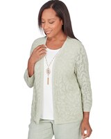 Alfred Dunner® English Garden Flower Stitch Two In One Top with Necklace thumbnail number 6