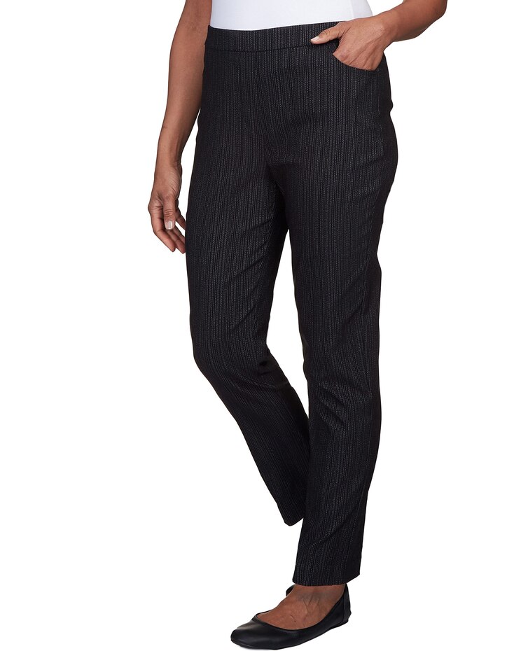 Alfred Dunner® World Traveler Slim Fit Pinstripe Average Length Pant image number 2