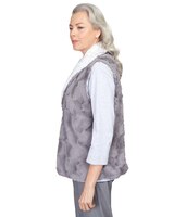 Alfred Dunner® Point Of View Reversible Collared Fur Vest thumbnail number 4