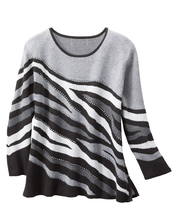 Alfred Dunner Animal Jacquard Sweater image number 1