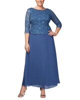 Mock Lace and Chiffon Gown  thumbnail number 3