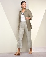 Sunwashed Linen Stripe Crop thumbnail number 2