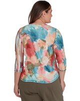 Alfred Dunner® Sedona Sky Spliced Floral Brushstroke Stripes thumbnail number 2