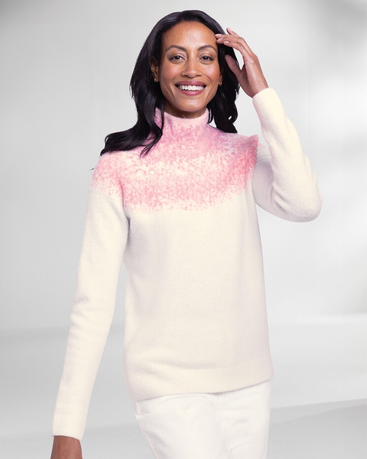 Ombré-Yoke Mockneck Sweater image number 1