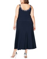 Matte Jersey Jacket Dress with Sequin Beaded Trim thumbnail number 8