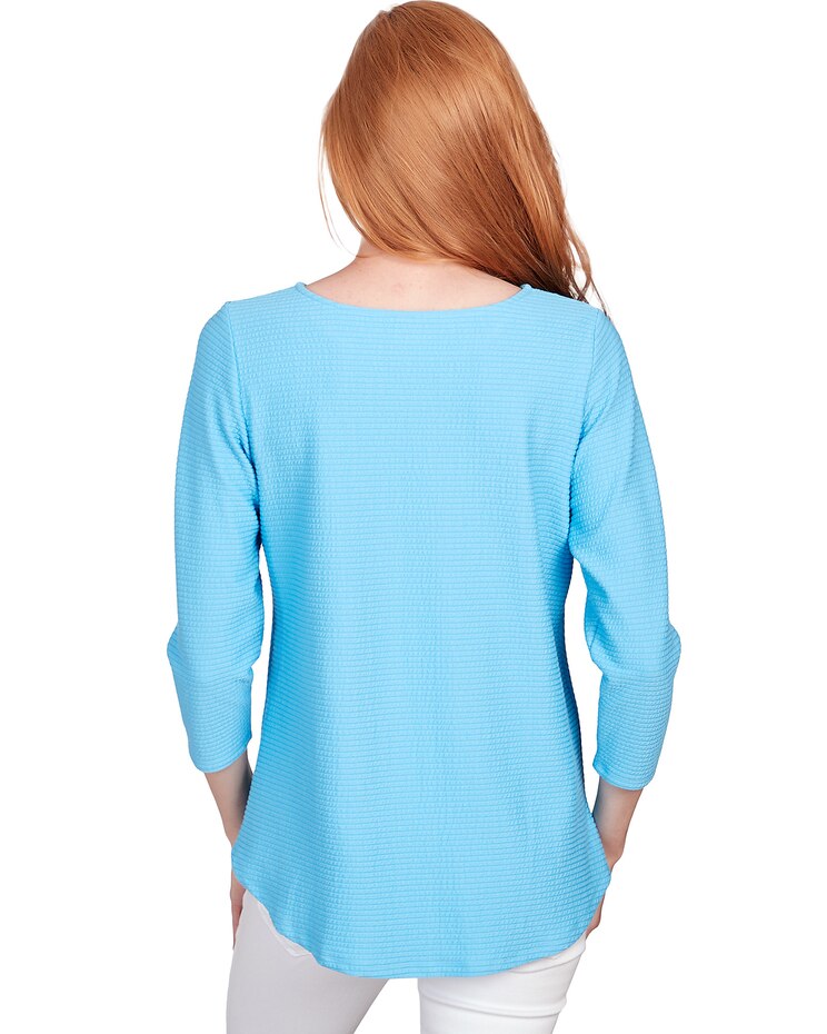 Ruby Rd® Patio Party Knit Cable Stripe Top image number 2