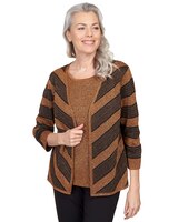 Alfred Dunner® Chevron Stripe Two For One Top thumbnail number 1