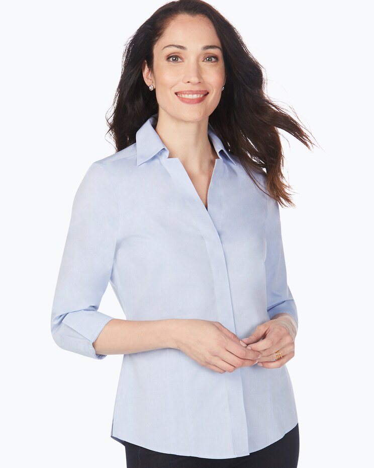 Foxcroft Taylor Essential Pinpoint Non-Iron Shirt image number 1