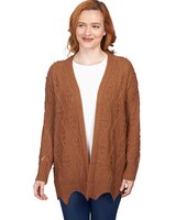 Ruby Rd® Solid Textured Zigzag Hem Open Cardigan thumbnail number 1