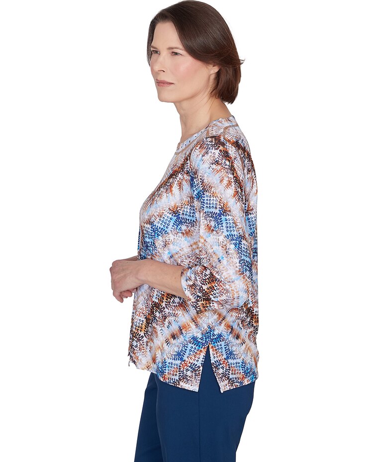 Alfred Dunner® Classics Python Chevron Crew Neck Top image number 4