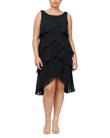 S.L. Fashions Sleeveless Tulip Tiered Dress with Barrel Pins at Shoulder thumbnail number 5