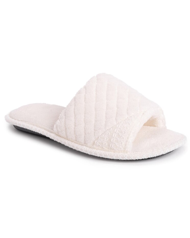 MUK LUKS® Sally Micro Chenille Open Toe Scuff Slipper image number 1