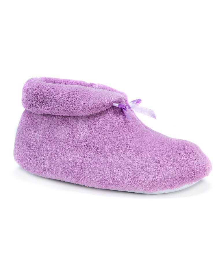 MUK LUKS Soft Ones Terry Cuff Bootie w/ Bow Slippers image number 1