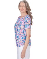 Alfred Dunner® Paradise Island Geometric Top with Braided Neckline thumbnail number 4
