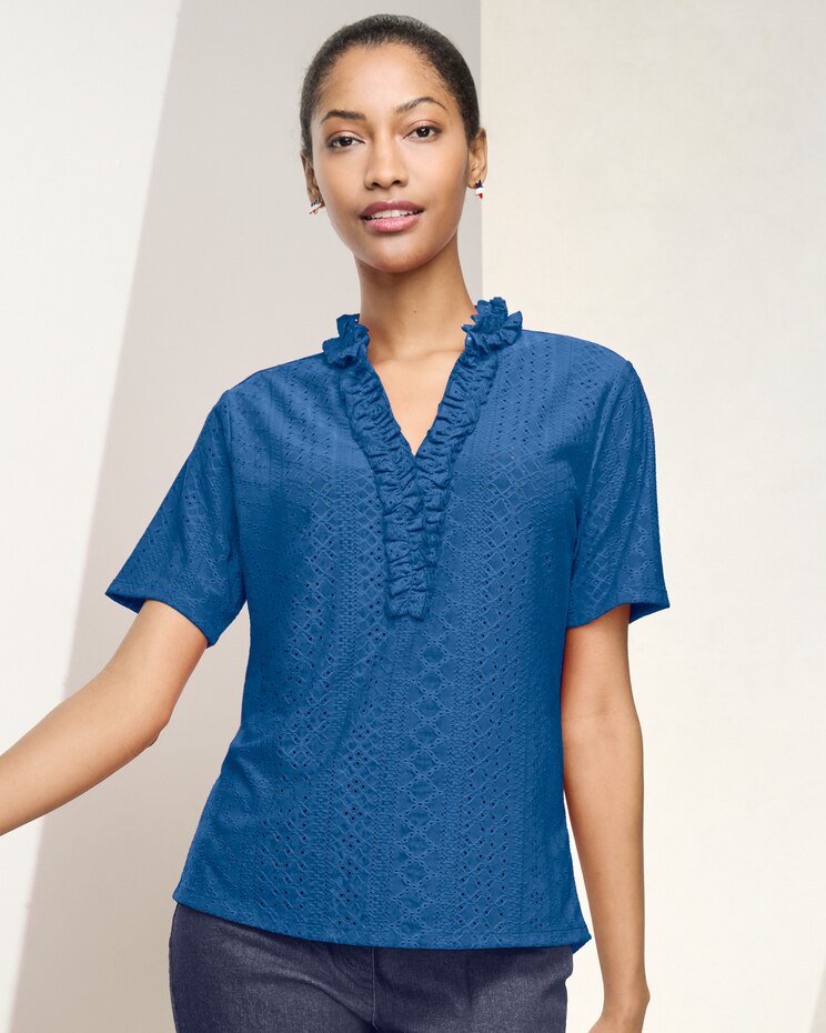 Stretch Eyelet Tee image number 1