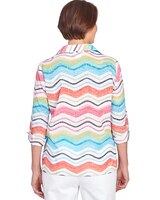 Alfred Dunner® Wavy Stripe Button Down Top thumbnail number 2