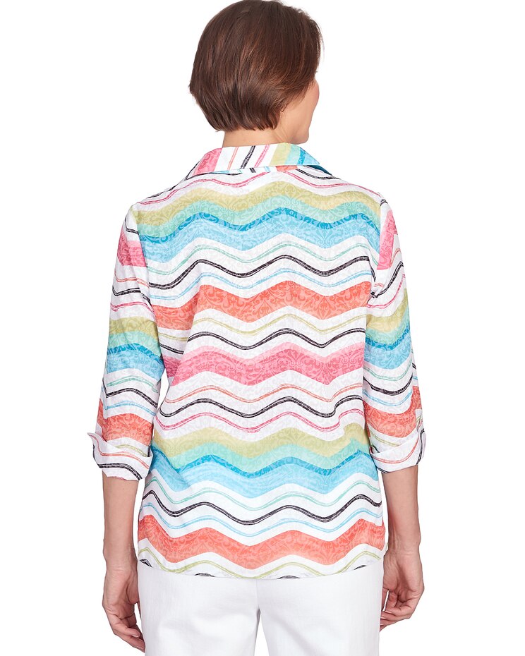 Alfred Dunner® Wavy Stripe Button Down Top image number 2