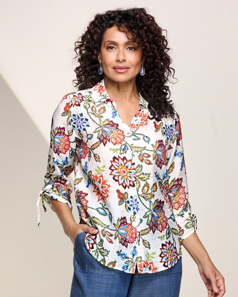 Batik Floral Shirt by Alfred Dunner