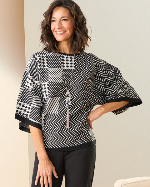 Brownstone Studio® Check It Out Dolman Sweater