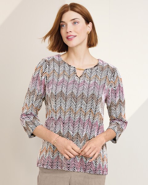 Chenille ZigZag Tee by Alfred Dunner