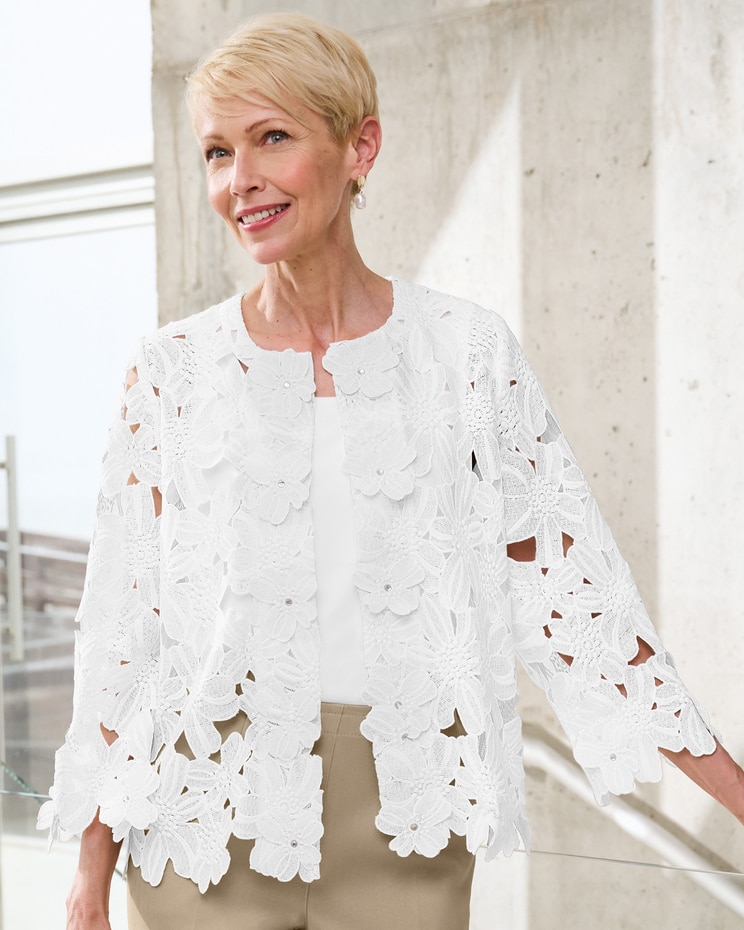 Floral Lace Cut-Out Jacket image number 1