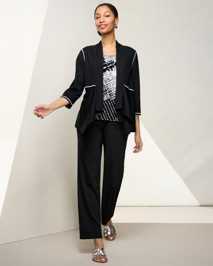 Alfred Dunner Two In One Rib Knit Top image number 2