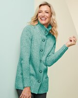 Marled Button Front Sweater Jacket thumbnail number 4